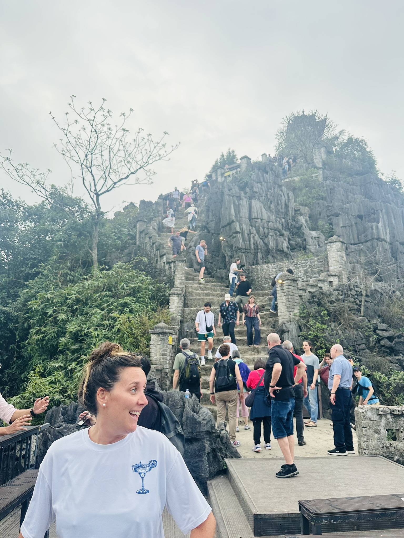 Adventurous boat ride entering a natural limestone cave